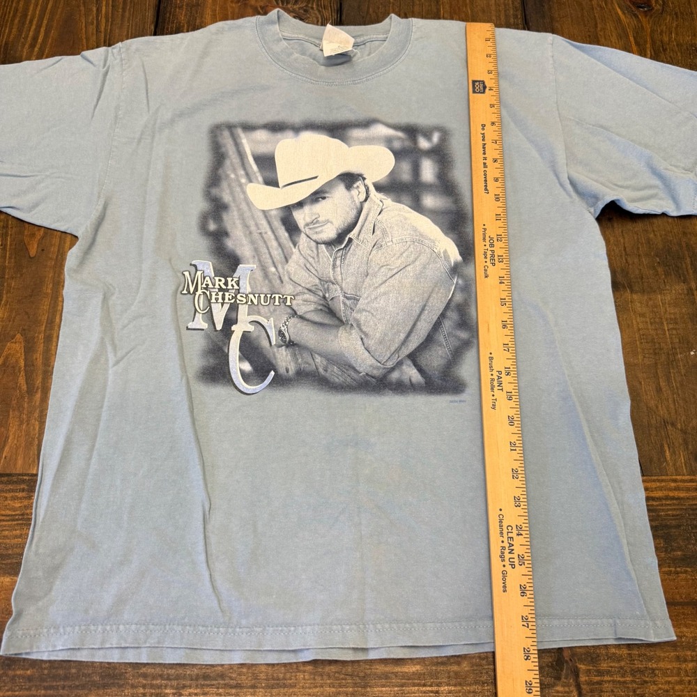 Vintage 2000 Mark Chesnutt Fallin Never Felt So Good Blue Graphic T-Shirt XL Men - Picture 4 of 8